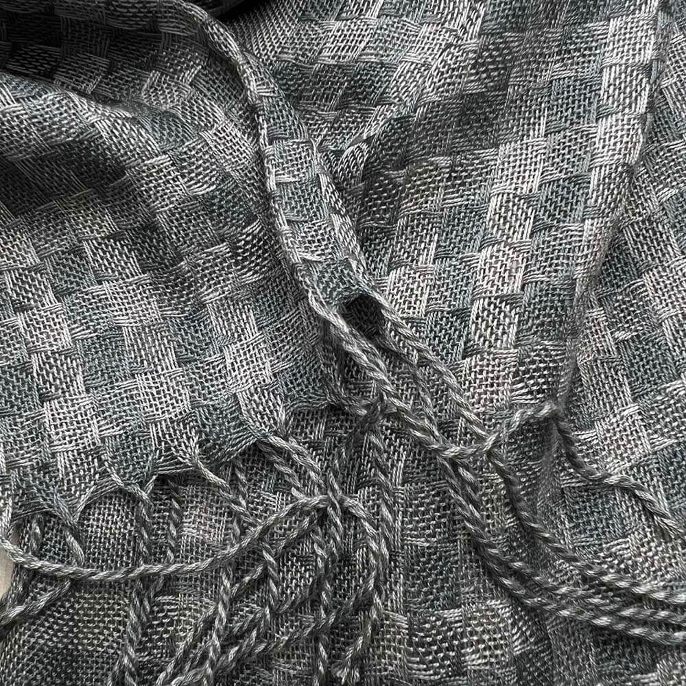 fashionable scarf 2pcs Deep Fringe Grey Acrylic Scarf