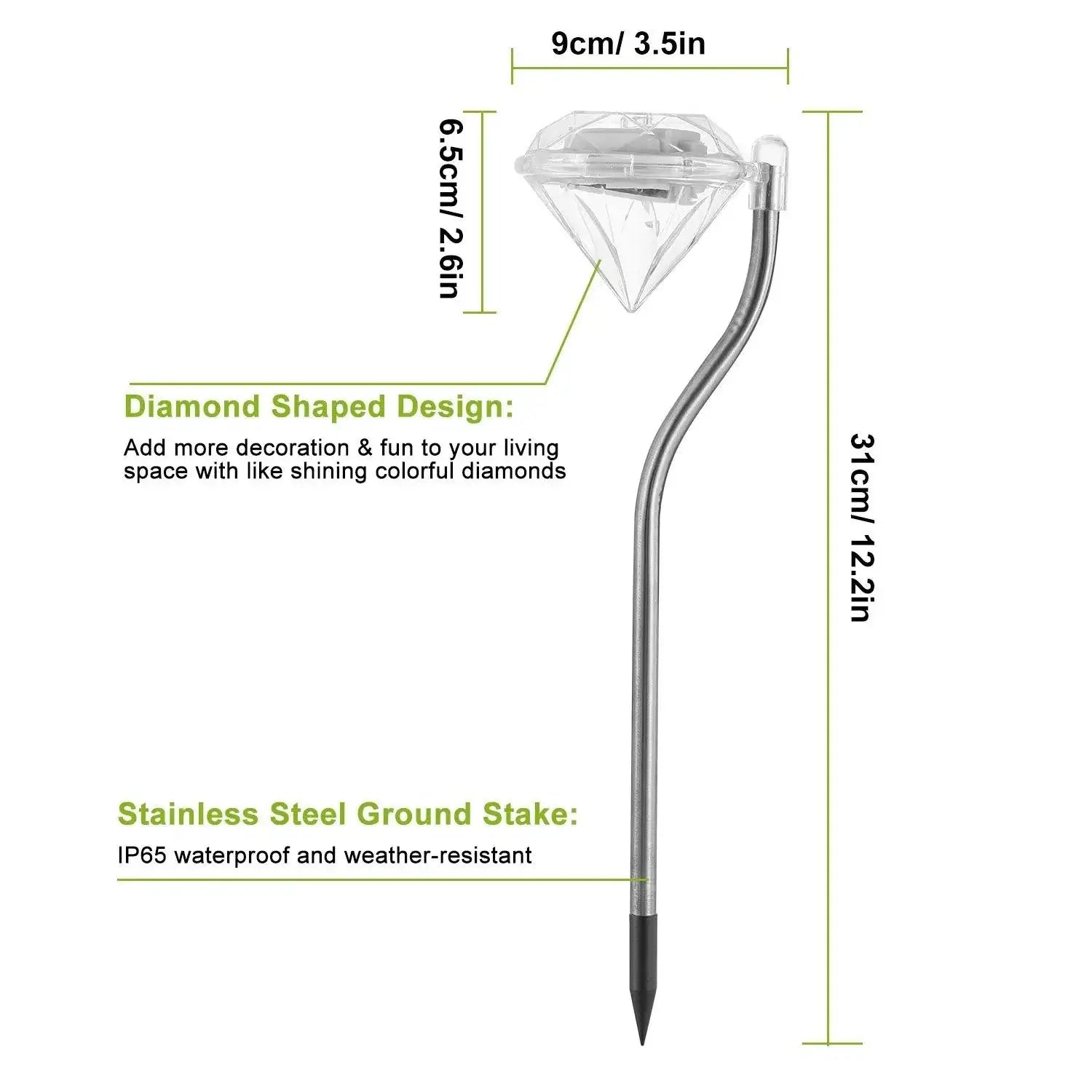 solar lights for yard 4Pcs Solar Garden Light Outdoor Diamond LED