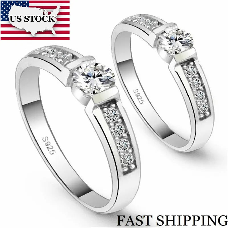 2Pcs Engagement Ring 