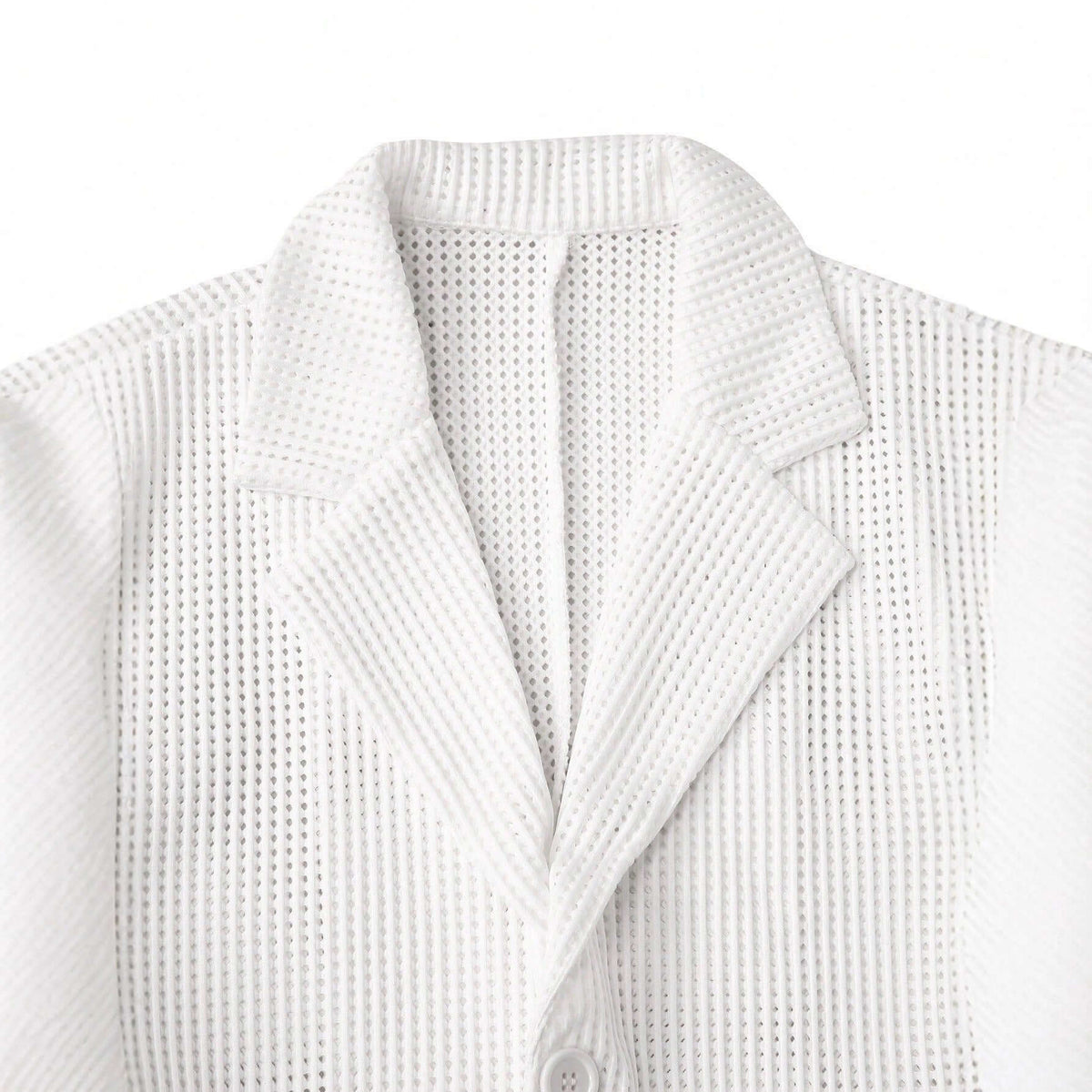 Mens Solid Color Loose Fit White Suit Casual Jacket