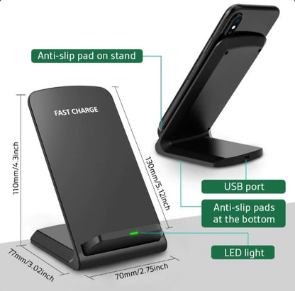 Qi Wireless Fast Charger Charging Pad Stand Dock