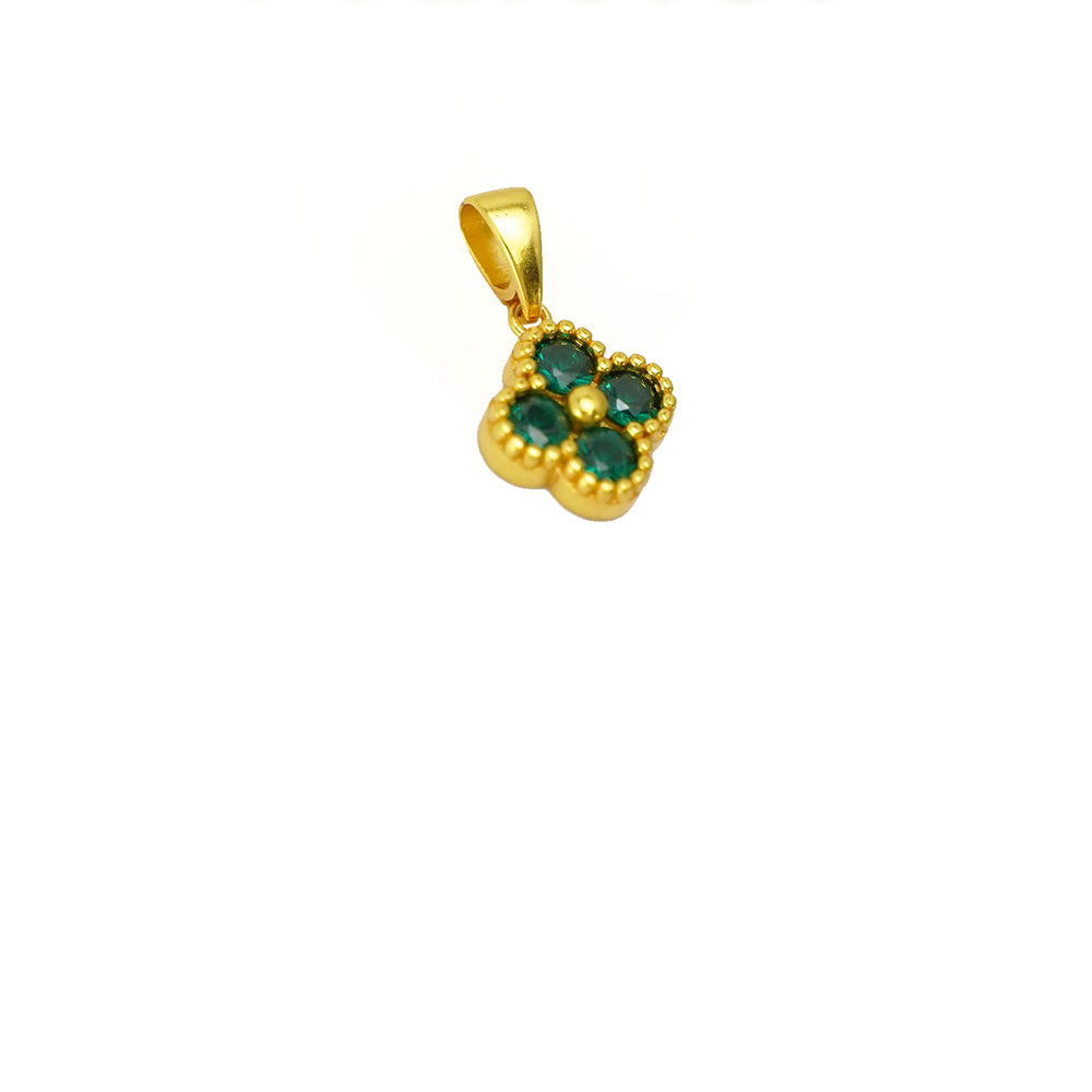fashion gold necklace Green 4 Leaf Clover 24K Gold Necklace For Women