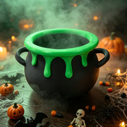 Halloween Witch Cauldron Storage Bowl, Spooky Candy Holder Snack Bowl, Desktop Organizer For Party Table Decor