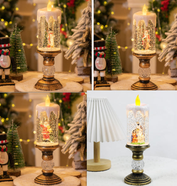 Christmas Decorations Candle Light Scene Layout Set