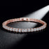 Sparkling Tennis Chain Bracelet, 14K Gold Plated Cubic Zirconia Wristband, Dainty Unisex Jewelry For Wedding, Party & Daily Wear Rose gold