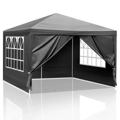 4 Sides Pergola 10x10ft Black, 4 Sides Pergola, PE Cloth