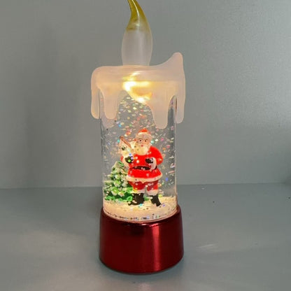 Christmas Decorations Candle Light Scene Layout Red base elderly person