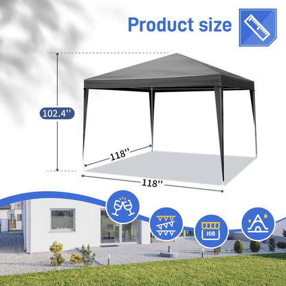 4 Sides Pergola 10x10ft Black, 4 Sides Pergola, PE Cloth