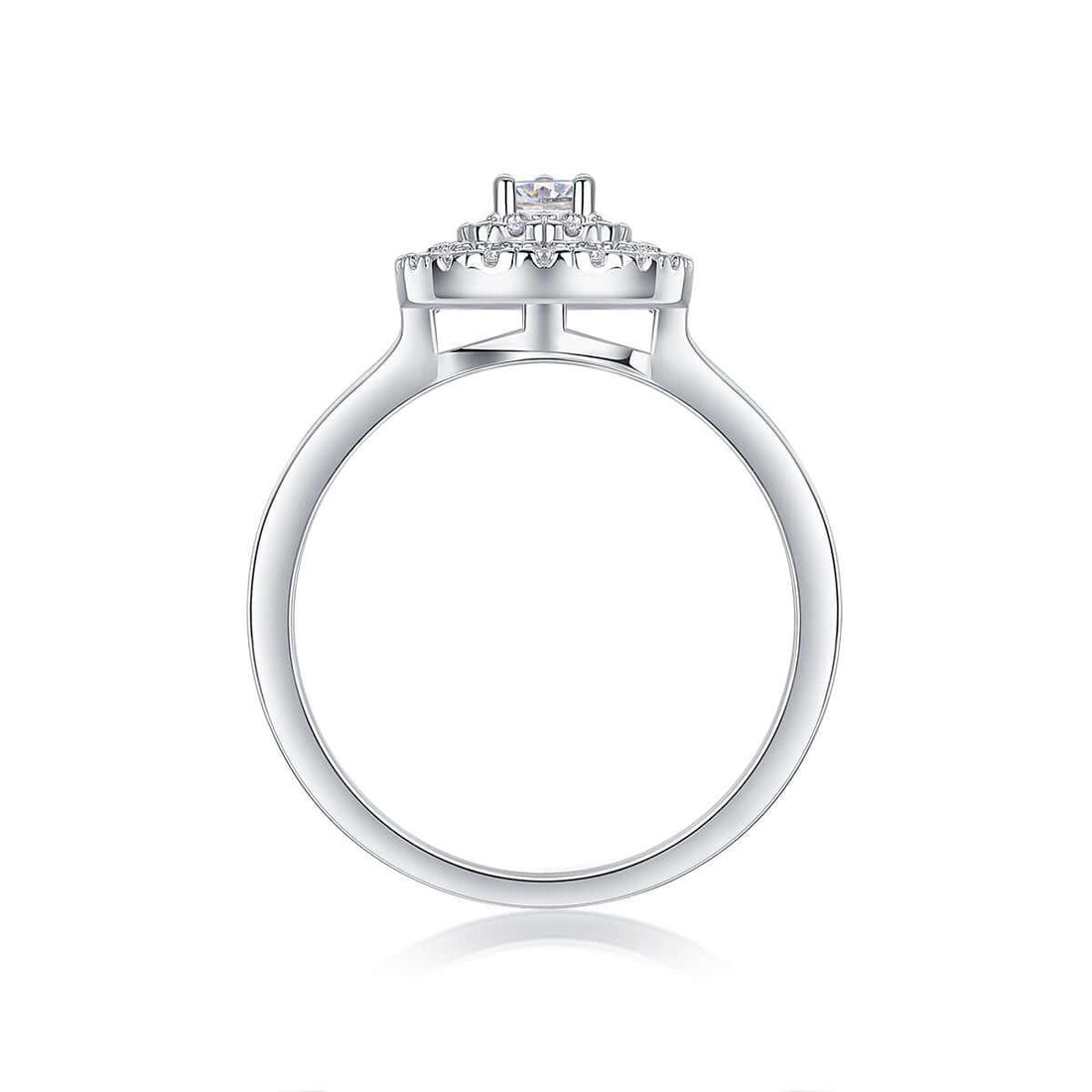 moissanite silver rings Large Diamond Rings Luxury Fashion Set