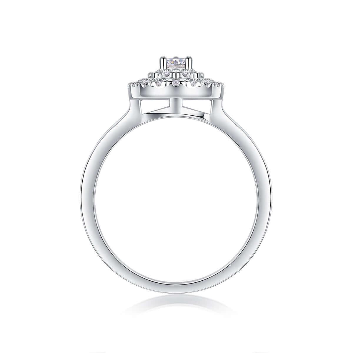 moissanite silver rings Large Diamond Rings Luxury Fashion Set