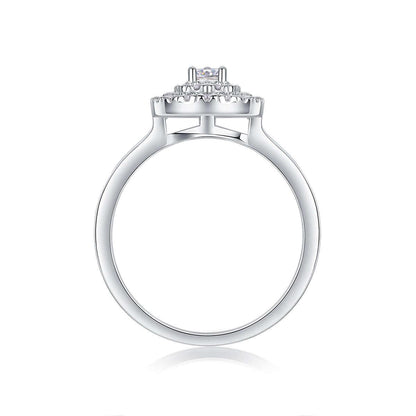 moissanite silver rings Large Diamond Rings Luxury Fashion Set