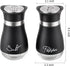 Salt And Pepper Shakers Set - Salt Containers For Gifts, Black