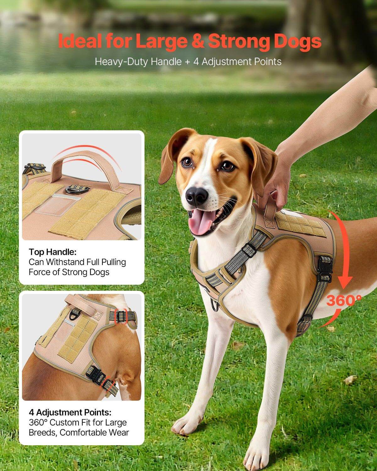 heavy duty harness for large dogs No Pull Tactical Dog Harness