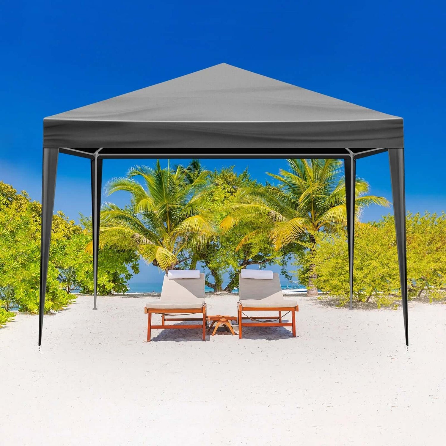 4 Sides Pergola 10x10ft Black, 4 Sides Pergola, PE Cloth