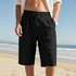 Casual Shorts Men Drawstring Elastic Waist 34 Casual Shorts Men Black
