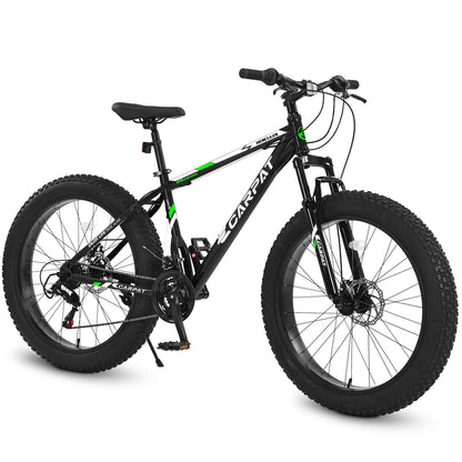 Youth mountain bike S26109 Elecony 26 inch fat tire bike with shock-absorbing front forks and thick tires.