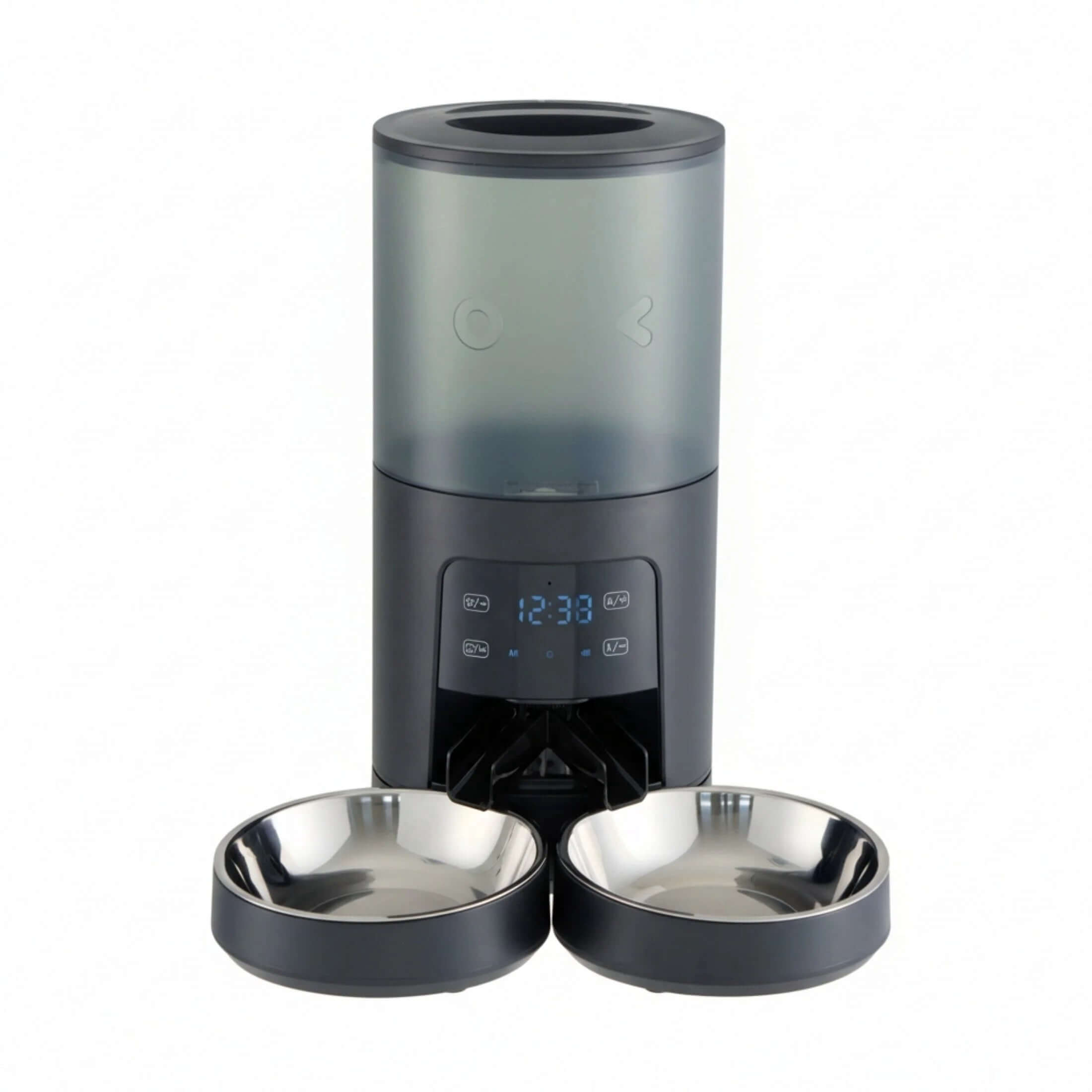 Automatic Feeder, 6-liter Intelligent Pet Food Dispenser, 304 Stainless Steel Bowl Black