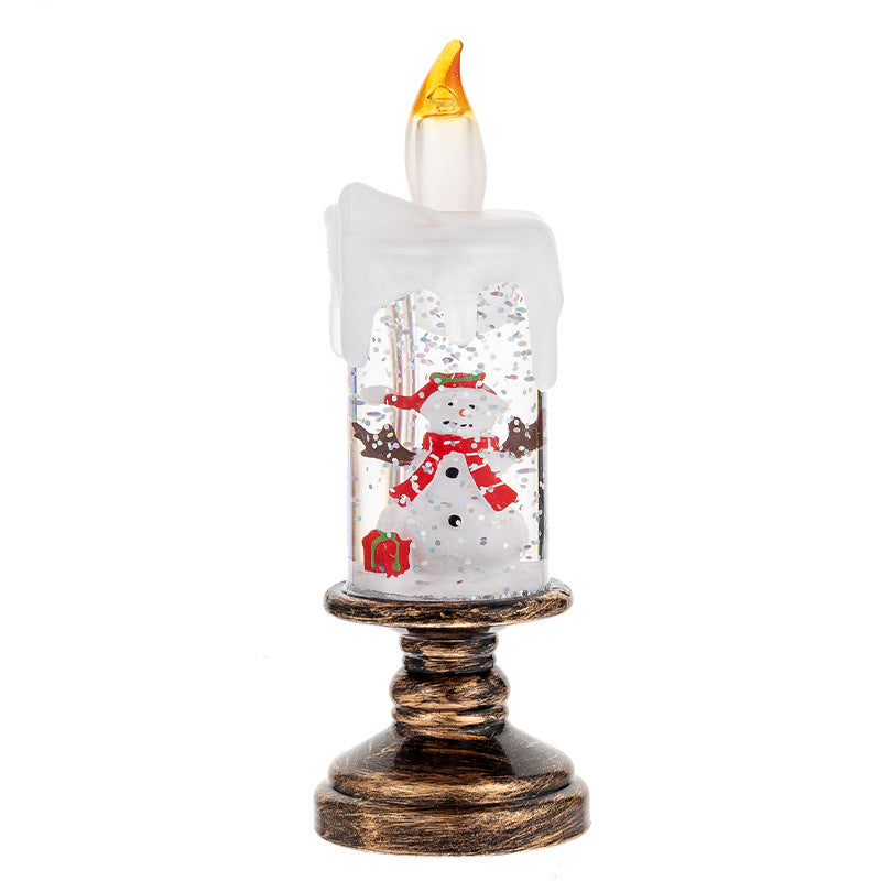Christmas Decorations Candle Light Scene Layout Candle style snowman