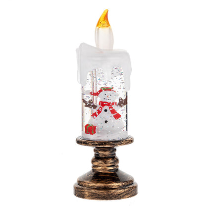Christmas Decorations Candle Light Scene Layout Candle style snowman