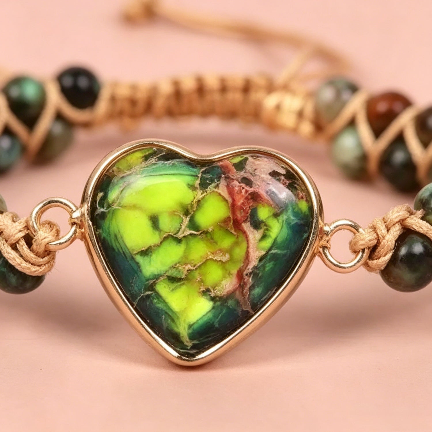 beaded woven bracelet Heart-shaped Pendant Bracelet