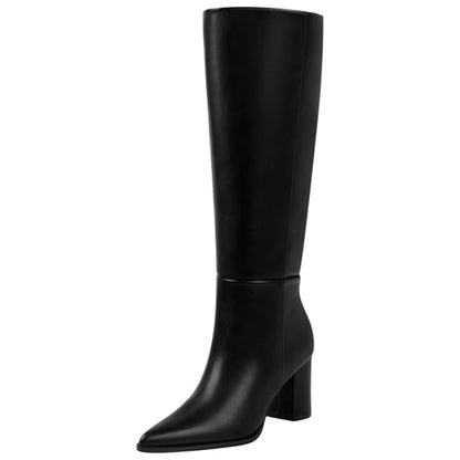 Women Knee High Boots Comfortable Wide Calf Tall Boot Black