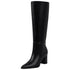 Women Knee High Boots Comfortable Wide Calf Tall Boot Black