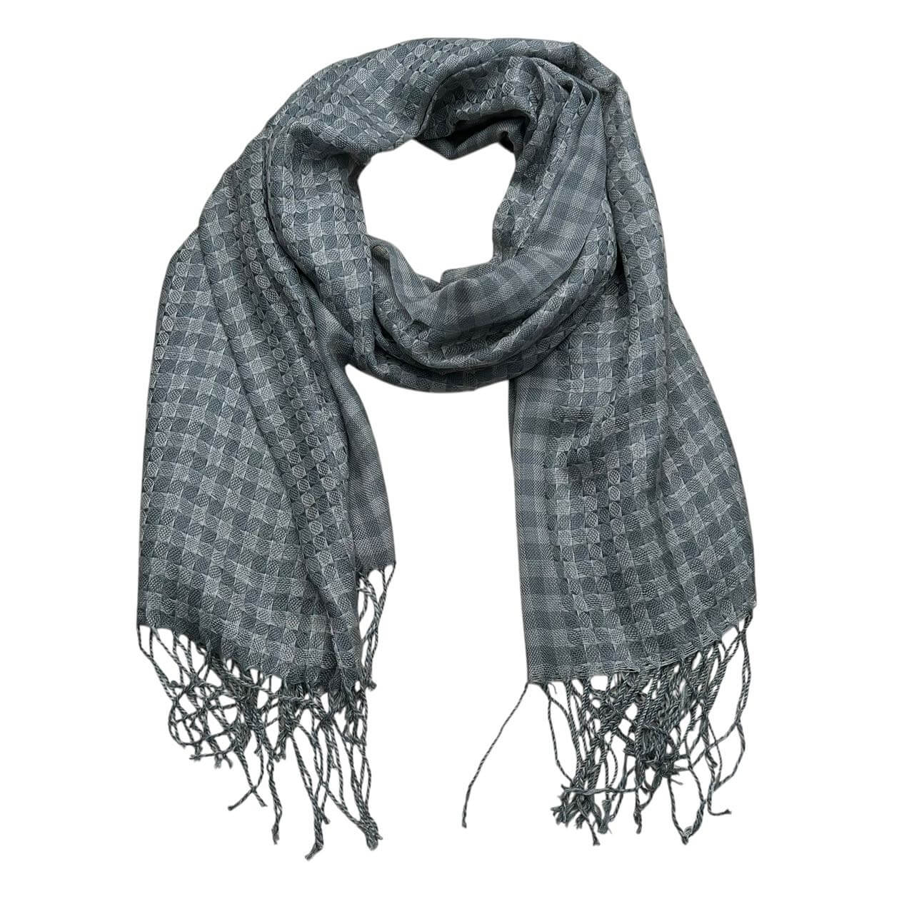 fashionable scarf 2pcs Deep Fringe Grey Acrylic Scarf