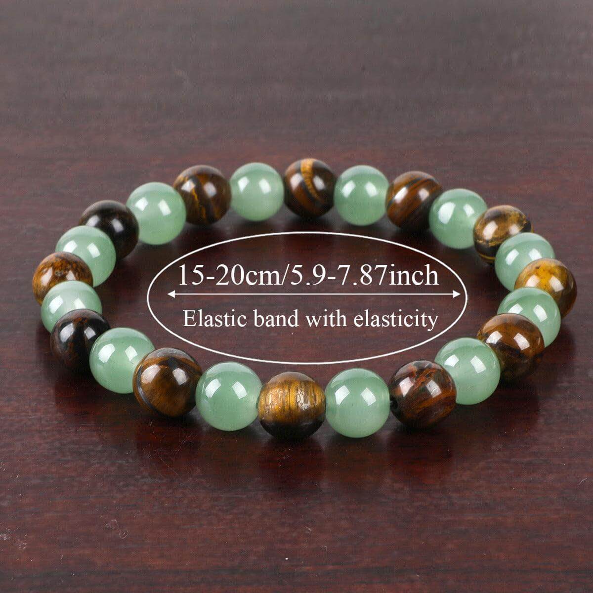 natural tiger eye beads Green Jade Bracelet For Abundance Energy
