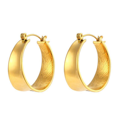 unique gold earrings Geometric Gradient Size Gold Earrings Gold