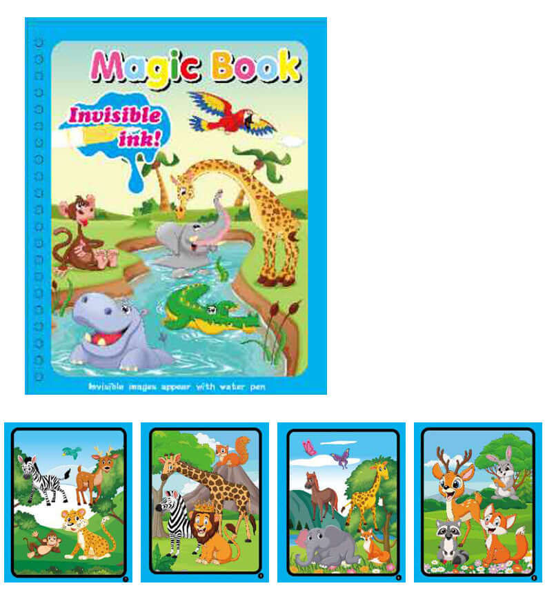 Childerns Coloring Books Water Painting Book Coloring Animal world