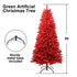 Artificial 5-foot Red Christmas Tree, 624 PVC Mixed Tips, High-Quality Hinges And Foldable Base Christmas Decoration 5ft