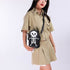 Halloween Skull Shoulder Bag Y2K Fashion Funny Cute Messenger Crossbody Bags Women Small Phone Bag Black