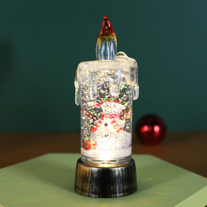 Christmas Decorations Candle Light Scene Layout Little Water Wax Snowman