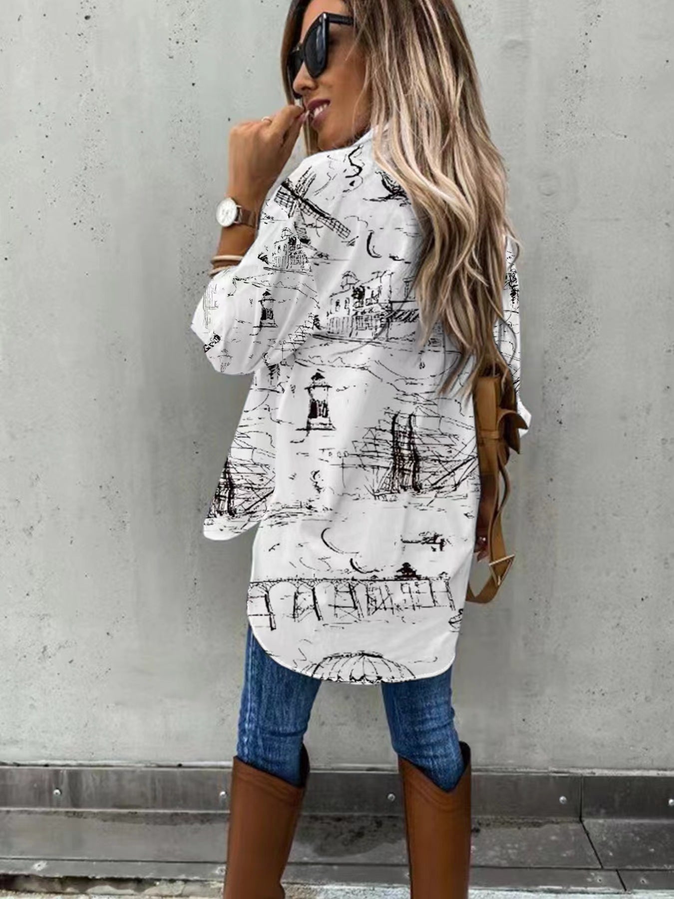 Large Two-piece Set Women shirt