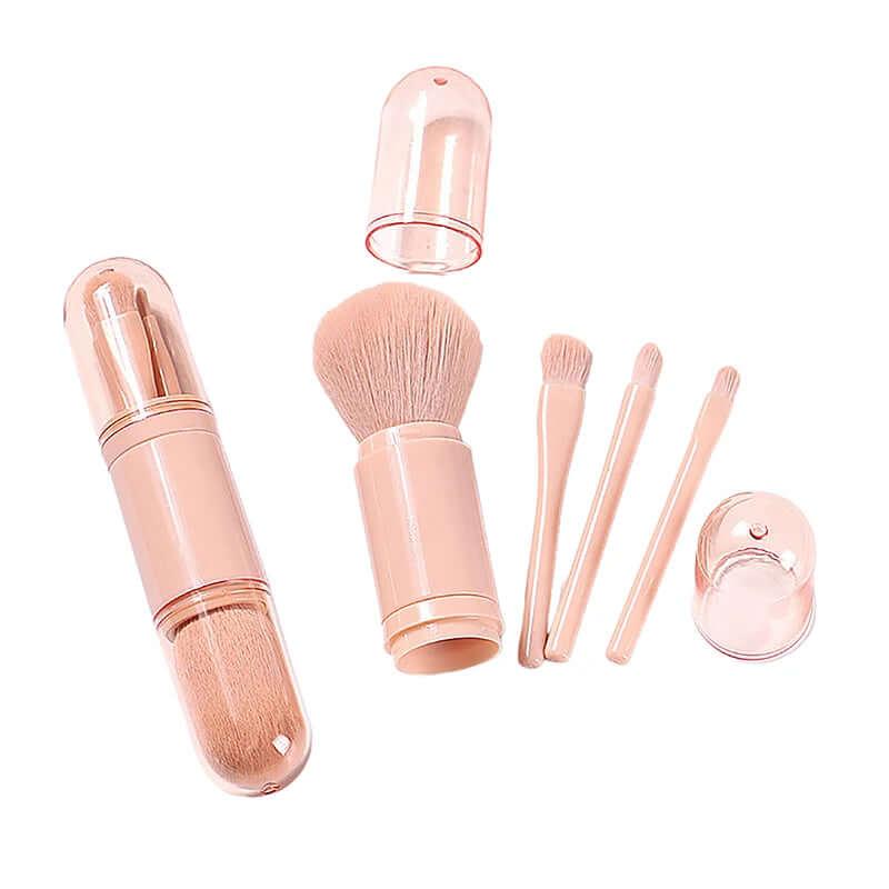 travel makeup brush kit 4in1 Portable Makeup Brush Set Beauty Brush Pink