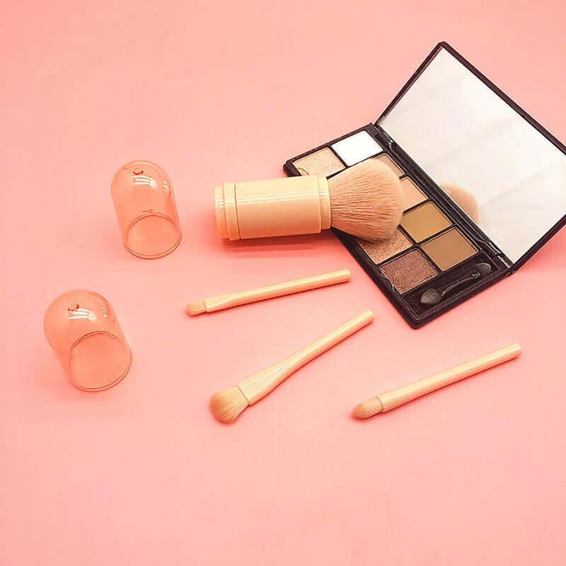 travel makeup brush kit 4in1 Portable Makeup Brush Set Beauty Brush