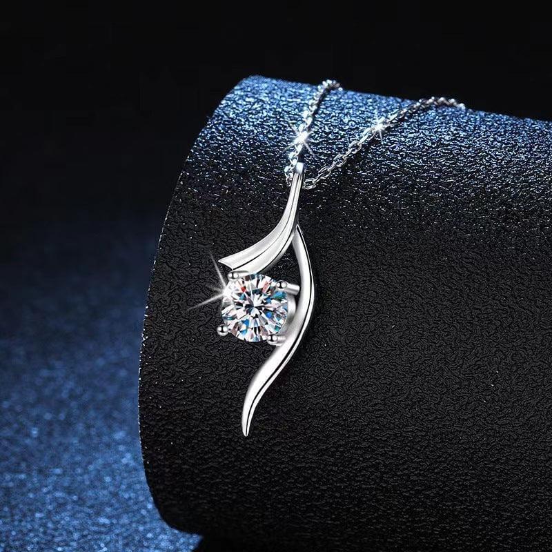 1 Karat-inch Diamond Necklace 925 Sterling Silver Classic