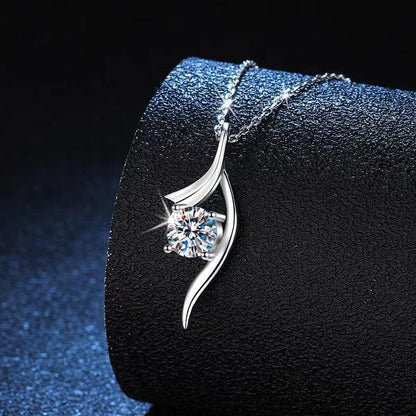 1 Karat-inch Diamond Necklace 925 Sterling Silver Classic