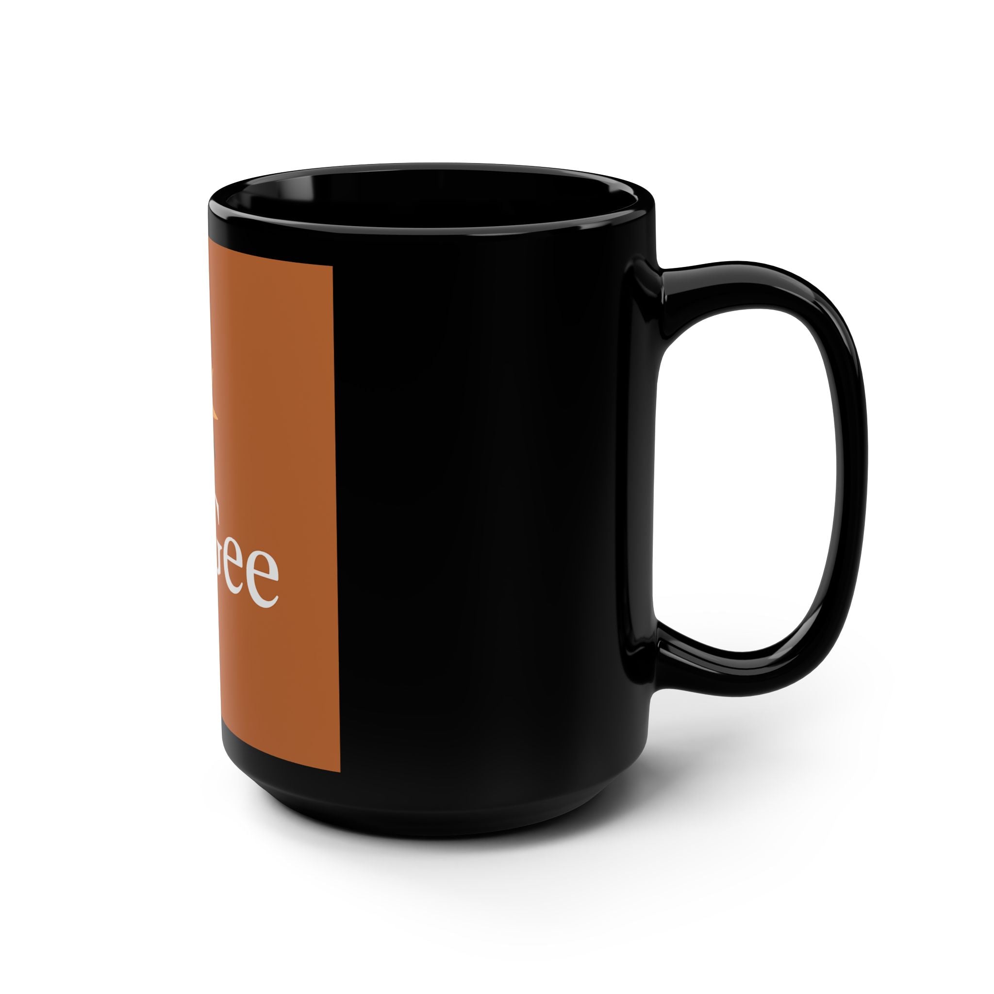 MrGee Branded 15oz Black Ceramic Mug — Logo Coffee Cup