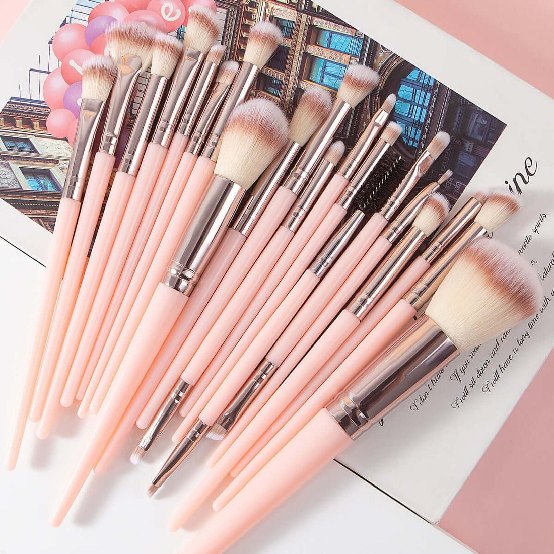 Makeup brush set 25PCS Make Up Brushes Set Pink