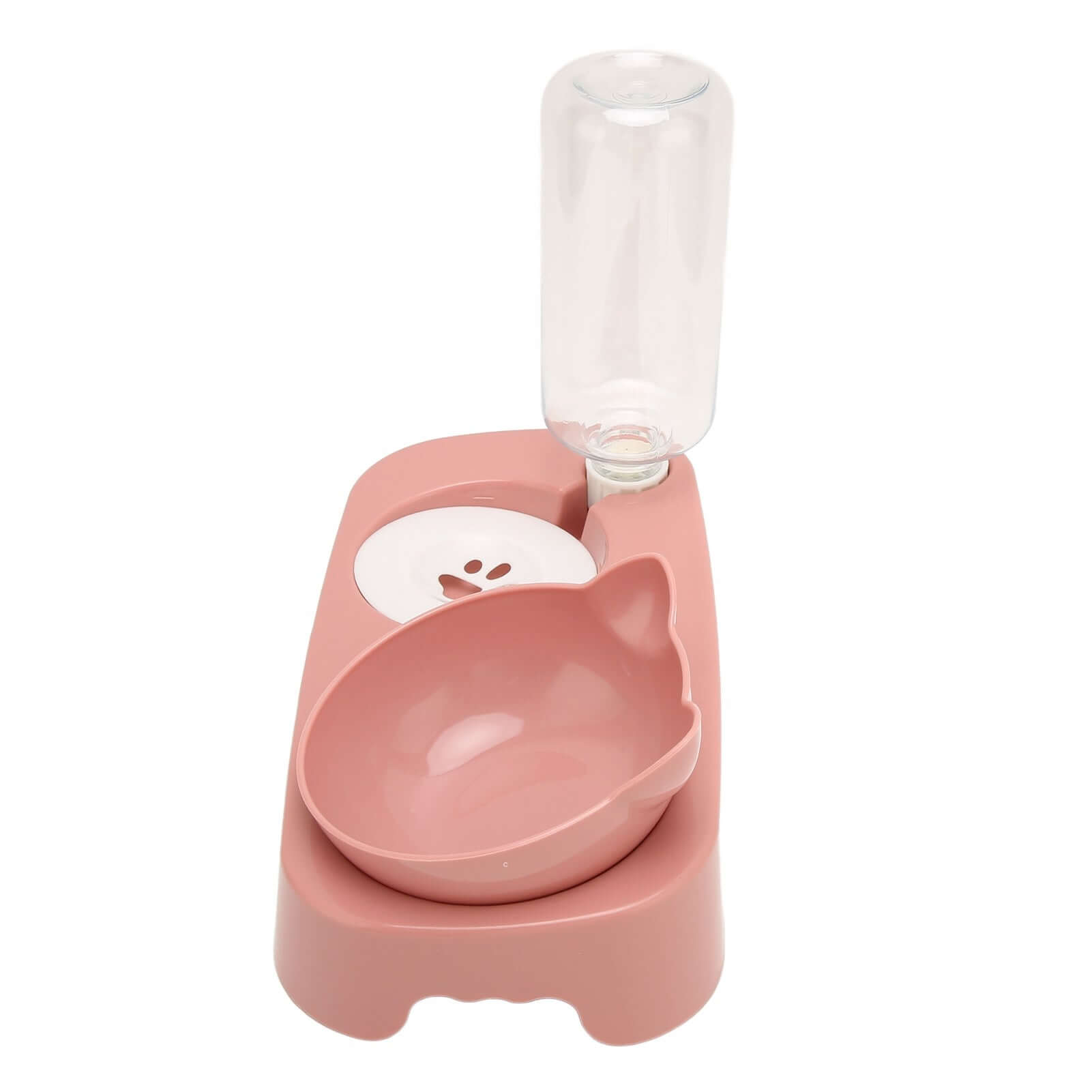 Pet Water Food Bowls Raised Detachable Automatic Water Feeder Food Dish Set For Small Medium Cat Dog Pink