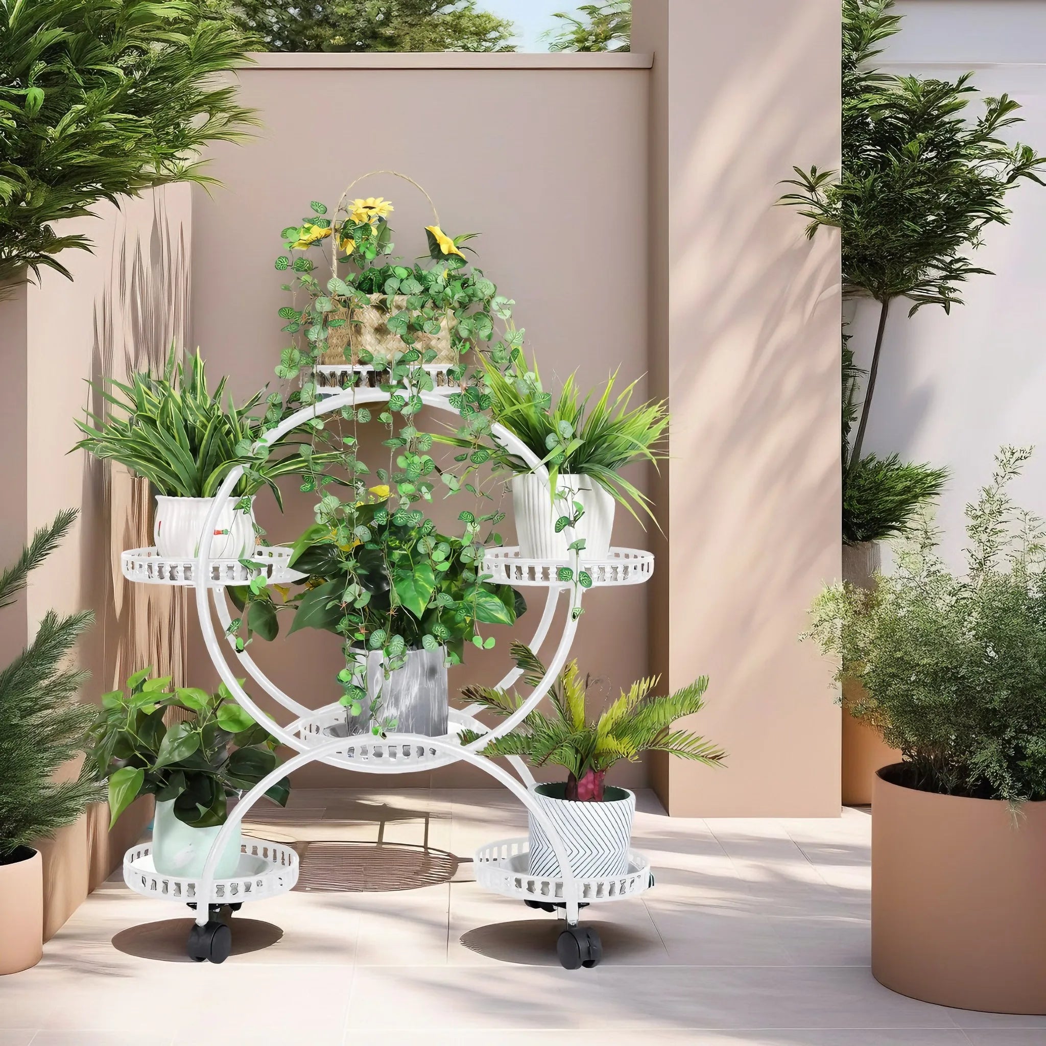 6 Potted Metal Plant Stand