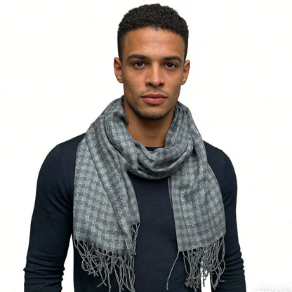 fashionable scarf 2pcs Deep Fringe Grey Acrylic Scarf