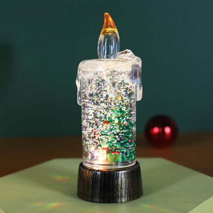 Christmas Decorations Candle Light Scene Layout Small Water Wax Tree
