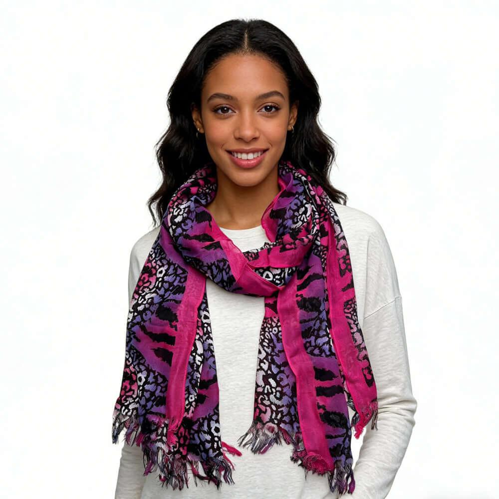 pink viscose scarf Extra Long Scarf 72inchx22inch Multicolor