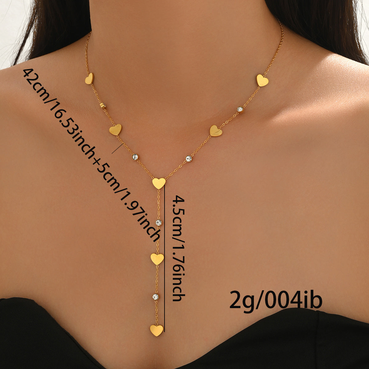 Gold heart-shaped necklace