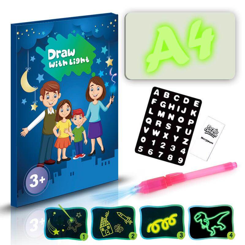 3D drawing pad Educational Toy Drawing 8 Light Effects English A4 M