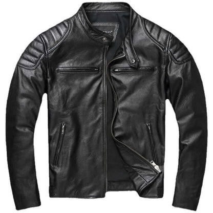 First Layer Cowhide Leather Coat Men&