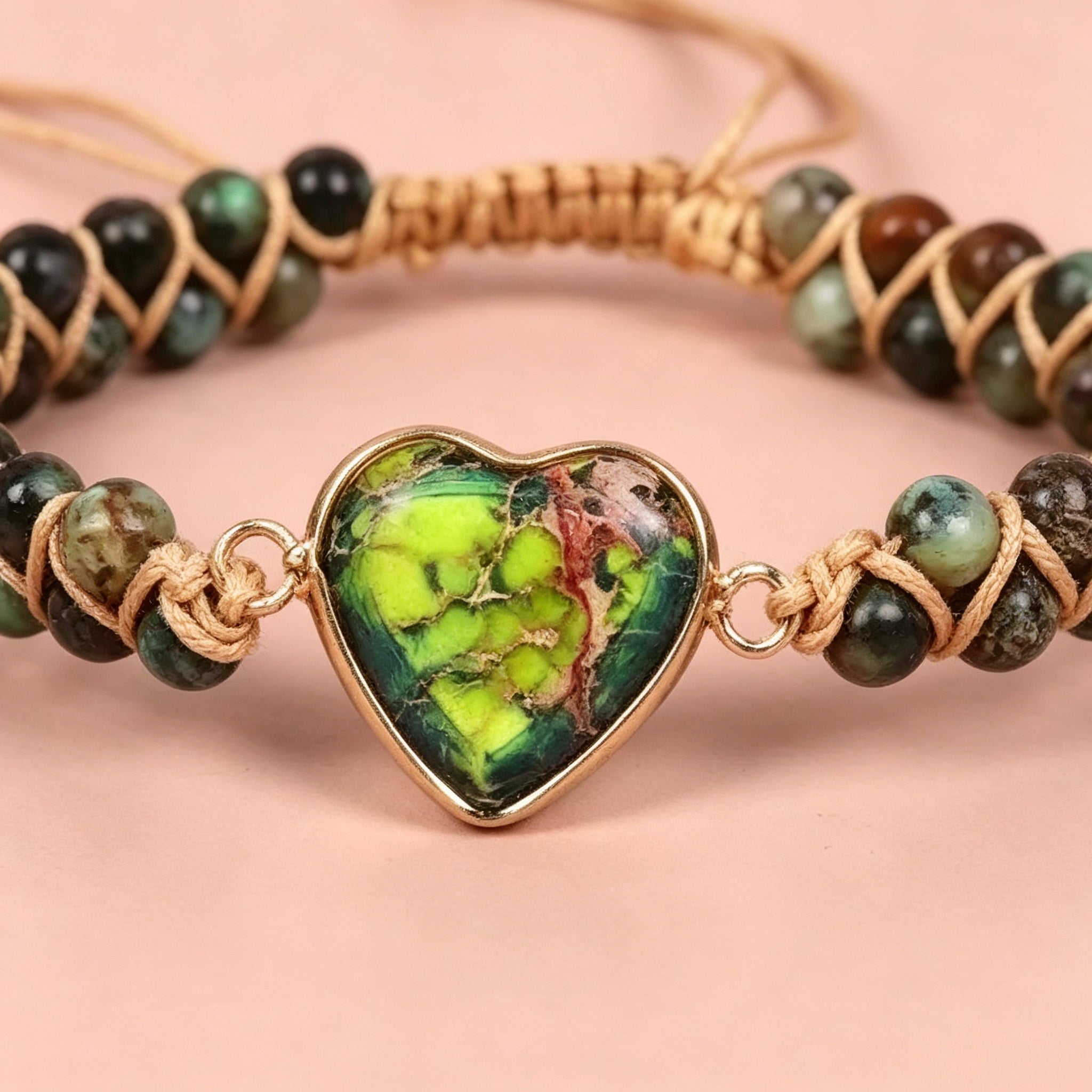 beaded woven bracelet Heart-shaped Pendant Bracelet
