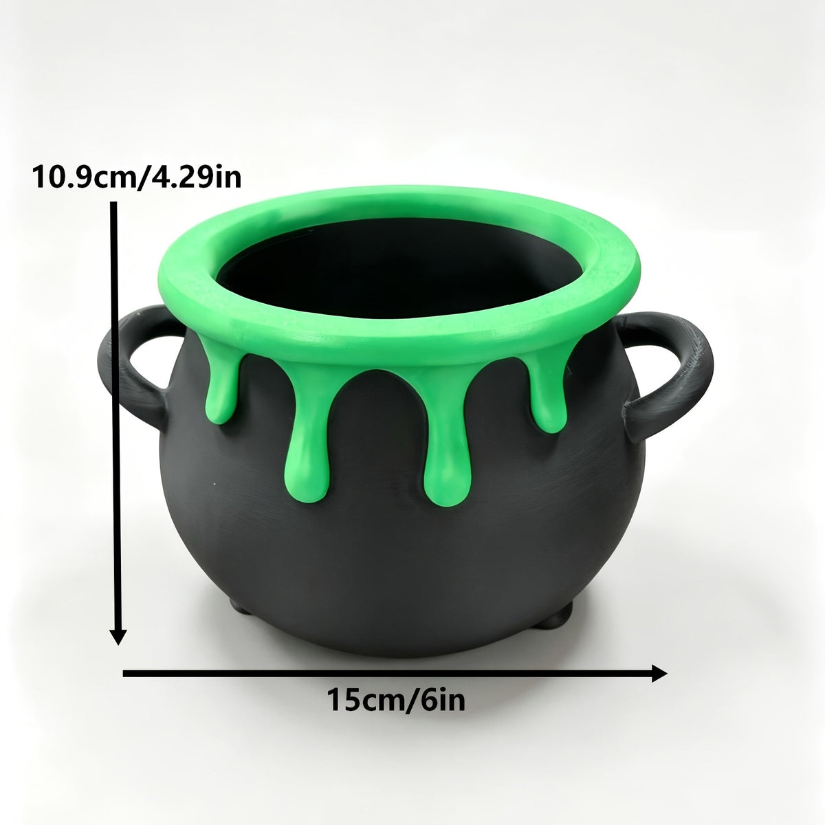 Halloween Witch Cauldron Storage Bowl, Spooky Candy Holder Snack Bowl, Desktop Organizer For Party Table Decor